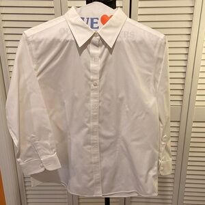L.L. Bean women’s 100% cotton blouse, 3/4 sleeve, EUC, white, S